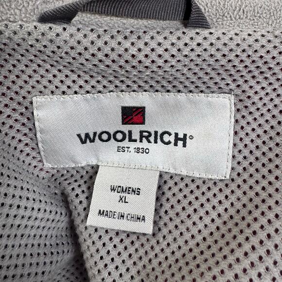 Woolrich Jacket Womens XL Red Wool Full Zip Grip Waist Mesh Lined Coat Mock Neck - Picture 7 of 13